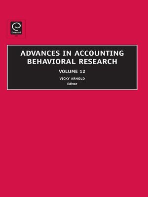 cover image of Advances in Accounting Behavioral Research, Volume 12